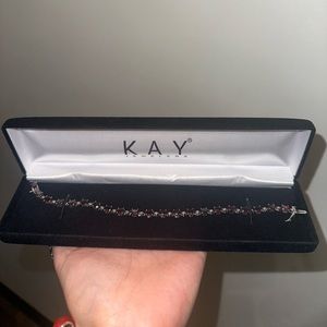 Kay Jewelers: Lab-Created Garnet Bracelet Oval- Cut Sterling Silver.